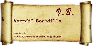 Varró Borbála névjegykártya