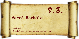 Varró Borbála névjegykártya